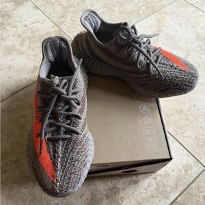 Adidas Yeezy men’s 5.5  boost 350 v2 beluga sneaker Shoes with Orange and Gray